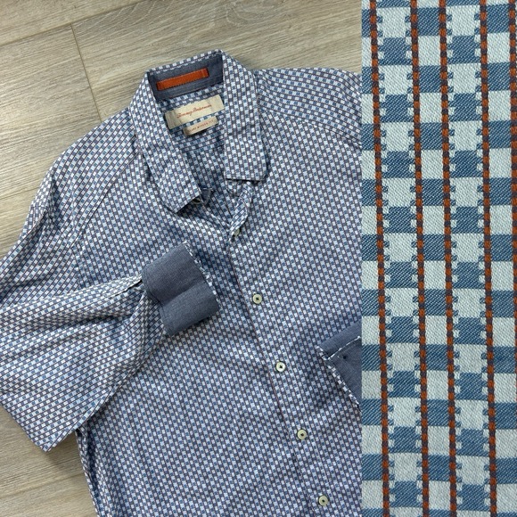 Tommy Bahama Other - Tommy Bahama Medium Island Modern Fit Blue‎ Check Long Sleeve Button Down Cotton